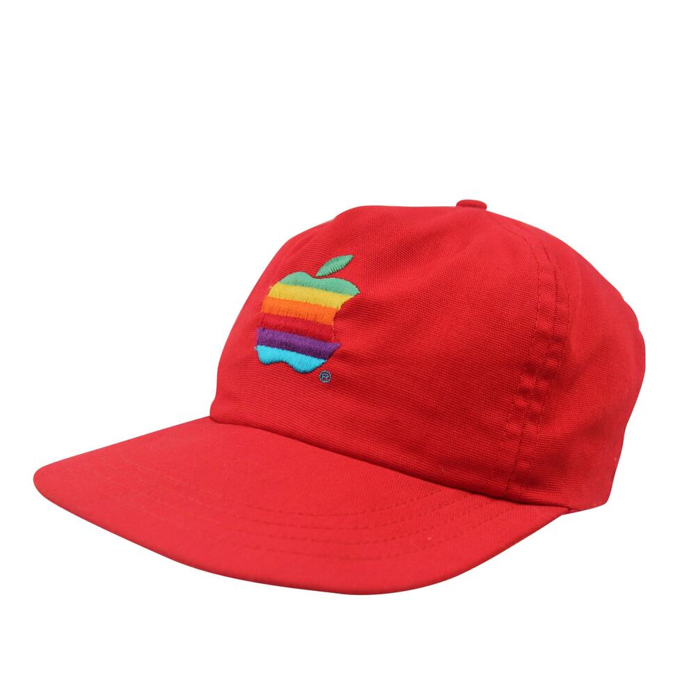 Vintage Mac Computer Rainbow Apple Logo Trucker Hat